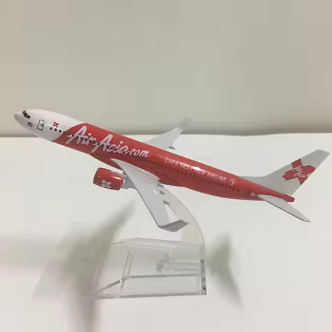 JASON TUTU 16cm AirAsia Boeing 737 Airplane Model Airplane Diecast Metal 1/400 Scale Planes
