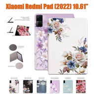For Xiaomi Redmi Pad (2022) 10.61" VHU4254IN 5G High Quality Tablet Protective Case Fashion Blooming Beautiful Flowers Flip Leather Casing Stand Cover