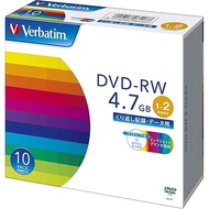 Verbatim DVD-RW for Data, Repeat Recordable, 4.7GB, 10 Sheets, White Printable, 1-2x speed, DHW47NP1
