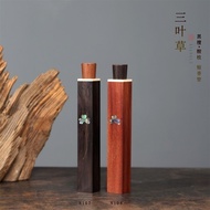 Two portable incense burners for Storage use, three leaf clover wood short incense clover wood short incense Tube incense Pipe Line incense Sticks Ebony Rosewood Sticks portable incense Container household