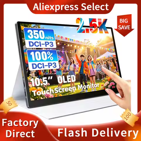 HOT For PC Loptop Extensio 10.5" OLED 2.5K Portable Touch Monitor, 100% DCI-P3, for Windows Android 