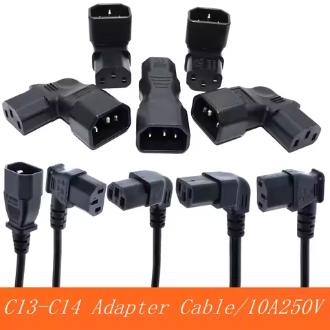 IEC60320 C13 Angle Converter Angle Extension Cable C13 to C14 PDU Up Down Right Angle Power Cables M