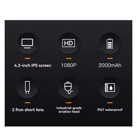 Endoscope Camera With 4.3-Inch IPS HD Screen IP67 Waterproof Inspections Camera HD1080P For Car 1 Me