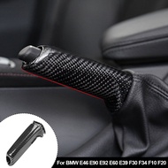 Car Handbrake Grips Cover Accessories Universal Carbon Fiber Patterned Interior Trim For BMW E46 E90 E92 E60 E39 F30 F34