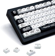 Womier PBT Keycaps - Keycaps 75 Percent, MOA Keycaps Dye-Sublimation, Custom Keyboard Keycaps Set for 61/64/68/84/87/100/104/108 Cherry MX Mechanical Keyboard, Black