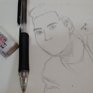 Potrait potret draw. Commission for art. Lukis gambar. Simple potrait