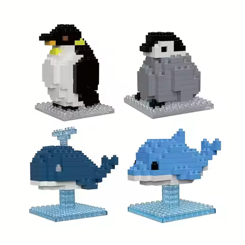 Animal Building Blocks DIY Whale, Dolphin, Penguin Ornaments-Awesome Educational Toys & Holiday Gift