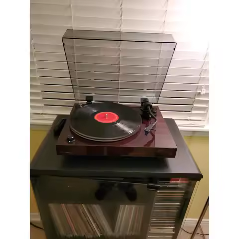 Professional RT85 Turntable Walnut Finish Acrylic Platter Ortofon 2M Blue Complete Accessories HiFi 