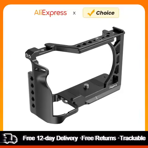 Camera Cage Camera Video Cage with Cold Shoe Mount 1/4In&3/8In Aluminum Alloy for Sony A6500/A6400/A