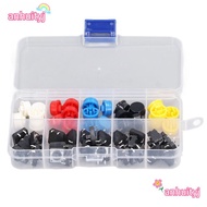 AHTY 25 PCS Tact Push Button Switch, Round Shape With Cap SMD PCB Micro Switch, Electronic Component