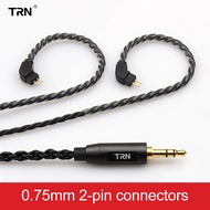 FAAEAL TRN Earphone Cable 3.5mm Replacement Audio Earbuds Wire MMCX/2Pin 0.75mm 0.78mm High Purity C