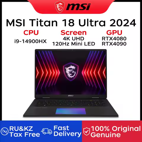2024 MSI Titan 18 Ultra Gaming Laptop 18 Inch UHD 4K Mini LED 120Hz IPS Screen Notebook i9-14900HX 6