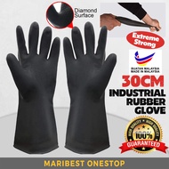 Industrial Rubber Glove Heavy Duty Sarung Tangan Getah Hitam Panjang Cleaning Dishwashing Glove Kitc