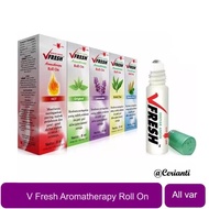 VFRESH | V FRESH Aromatherapy Roll On - Minyak Angin Cap Lang 8 ml | Fresh | Hot | Lavender | Green 