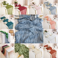 【Ready Stock】 Table Flag Crepe Polyester Napkins Balinese Gauze Conference Party Tablecloth Hotel De