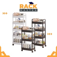 RACK MASTER Multifunction Multilayer Plastic Trolley Storage Trolley Rack Office Shelves Kitchen Rack With Plastic Wheel