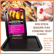 Non-Stick Rectangle Baking Pan Tray Baking Mold for Swiss Roll Cake | Roasting Pan Cooking Tray | Lo