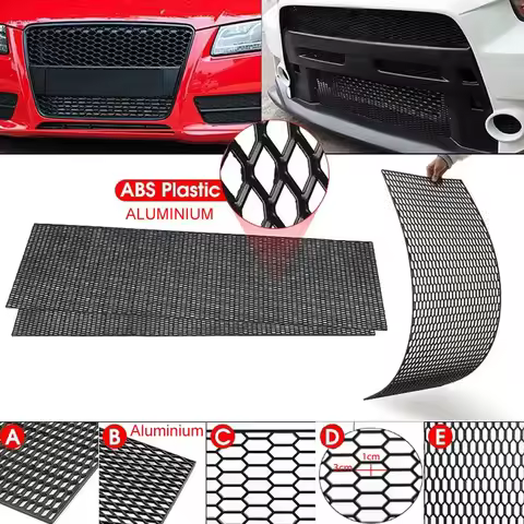 120X40cm 12x30cm Grill Honeycomb Hexagon Mesh Grille ABS Plastic Spoiler Bumper Vents Universal Hood