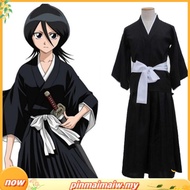 Anime Bleach Kuchiki Rukia Cosplay Costume Black Wigs and Kimono Uniform Sets Bleach Cosplay Costume