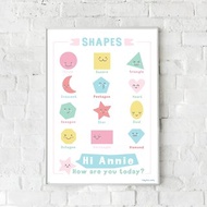 Shapes Poster with Personalized Name - Educational Poster - Kids Poster