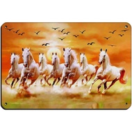 Lucky 7 Steeds Metal Wall Decor Vintage Wild Horses Retro Tin Sign