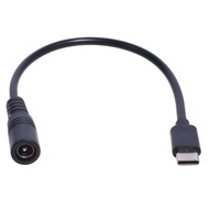 Kabel Kuasa Type C ke DC, DC 5.5 x 2.1mm Female ke USB-C Plug, Kabel Pengecas 5V untuk Router, Lapto