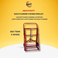 HEAVY DUTY GAS CYLINDER 3 WHEEL HAND TROLLEY