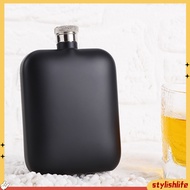 [stylishlife]  5 Ounces Liquor Flask Square Leak-proof Portable Stainless Steel Black Pocket Flask for Outdoor