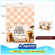 ALAS MEJA AIR KOPI | Kedai Kopi & Gerai | Cover Meja Kedai Makan | Promosi Minuman | Kiosk | Warung
