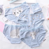 5 PCS Kitty Cute Panties Girl Underwear Teenager Women's Underwear Teenage Girls' Underwear