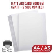 PROMO A4 A3 100PCS - MATT ART CARD 200GSM / KERTAS KAD - Digital/ Laser Paper - Paper Printing