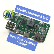Modul powerbank LCD 2 input Type C &amp; micro (copotan normal)