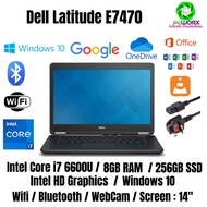 Dell Latitude E7470 - Intel Core i7 6th Gen - RAM 8GB - 256 GB SSD - Windows 10 Pro( Refurbished )