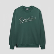 DAVIE JONES เสื้อสเวตเตอร์ Logo Regular Fit Sweater SW0032 สีออฟไวท์ กากี เขียว