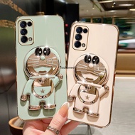 Casing Oppo Reno5 Lite Case Oppo A74 Case Oppo A54 Case Oppo A93 A94 Case Oppo A95 F19 Pro F19S Case Oppo Reno 5F Case Oppo Reno 5k Case Cartoon Jingle Cat Cute Anime Doraemon Folding Stand Phone Holder Cover Cassing Cases Case TD