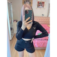 lvupthaishop เสื้อคอโปโล เสื้อผูกหลัง แขนยาวคอปก ‼️สาวอวบใส่ได้คะ‼️ เว้าหลัง ข้าวปุ้นผูกหลัง ข้าวปุ้