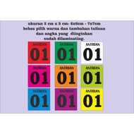 GANTUNGAN Size 9x9 Queue Card, Queue Number, Live Number, Hanging Number, Parking Number, custom