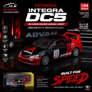 [READY STOCK] XF Model 1/64 Honda Integra DC5 Type R No Good Racing Advan Livery Diecast Car
