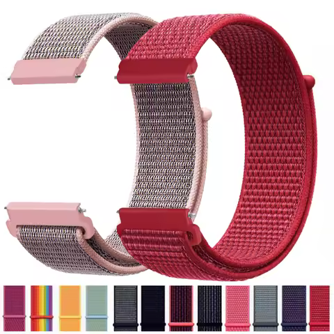 20mm 22mm Nylon Loop Strap For Samsung Galaxy Watch 6 5 4 3 Huawei Watch 4 3 GT3-2 Watchband Belt Am