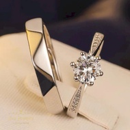 MEN'S/WOMEN'S SILVER WEDDING COUPLE FIANCE RING - J384