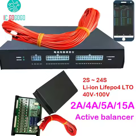 2A 4A 5A 15A Balance Lithium Battery Active Equalizer Bluetooth APP 2S ~ 24S Li-ion Lifepo4 LTO JK J