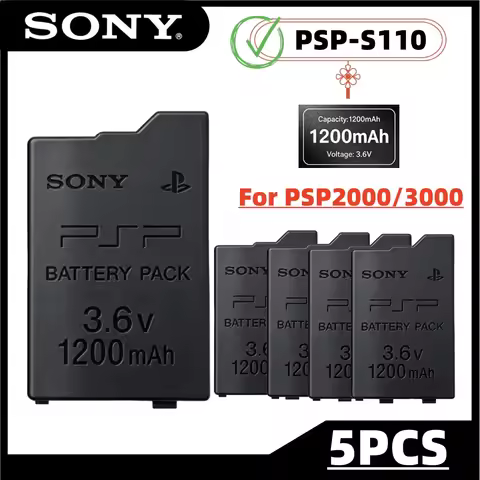 5PCS SONY PSP-S110 For PSP 2000/3000 1200mAh Rechargeable Lithium Battery Pack for PSP 1000 PSP-S110