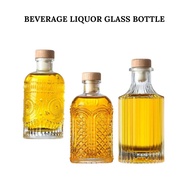 Transparent Beverage Liquor Wine Style Glass Bottle