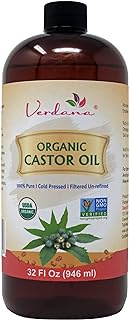 Verdana Organic Castor Oil – USDA Certified Organic – Cold Pressed, Unrefined, 100% Pure and Hexane Free - 32 Fl Oz