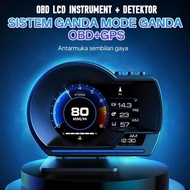 LAYAR SHIPPING 24 HOURS CAR DISPLAY SCREEN HD OBD2+GPS SMART HUD DOUBLE SYSTEM SMART GAUGE ASSEMBLY 