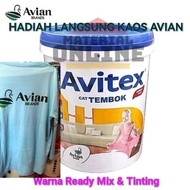 CAT TEMBOK AVITEX 25KG 25 KG PAIL PEL GALON BESAR SW MW PUTIH TINTING 170 90 COLOURS BASE WARNA READ