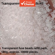 Fuse Beads Refill Pack H7 Black H2 White H1 Clear 2.6mm Melting Beads Around 10000pcs 100g DIY Pixel