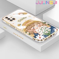 Jjlingji เคสปลอกสำหรับ Samsung Galaxy A51 4G A51 5G A51 5G UW เคส M40s ลายการ์ตูนเดซี่สาวดีไซน์ใหม่ด้านข้างเคสโทรศัพท์ซิลิโคนฝาปิดเลนส์เต็มรูปแบบกล้องกล่องกันกระแทกเคสนิ่ม