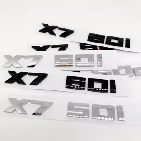 Gloss Silver ABSLetters And Numbers Emblem for X3M40i 40d X4M40i 40d X5M50i X5M50d Sticker for Car T