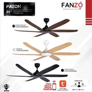 FANZO PAZON 66" 6 Blades DC Motor WiFi Smart Ceiling Fan24 Speeds Remote&TUYA Apps Kipas Ceiling 66"
